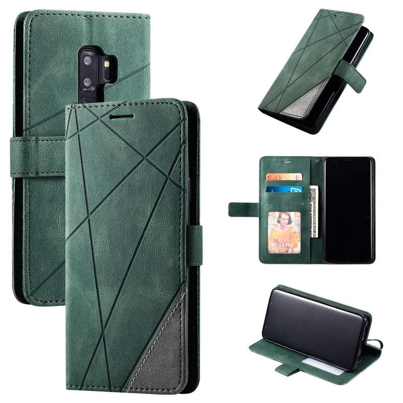 For Samsung Galaxy S9 Plus Skin Feel Splicing Horizontal Flip Leather Case with Holder & Card Slo...