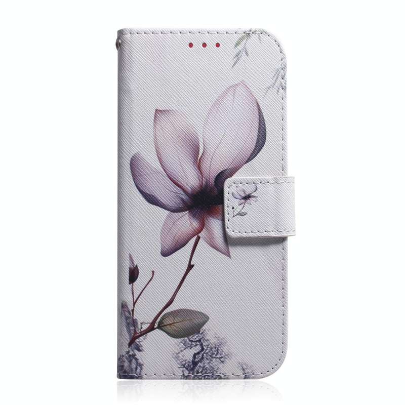 For OPPO Reno8 Coloured Drawing Leather Phone Case(Magnolia)