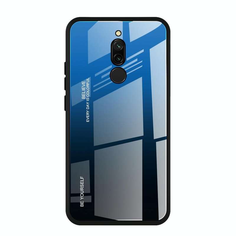 For Xiaomi Redmi 8 Gradient Color Glass Case(Blue)