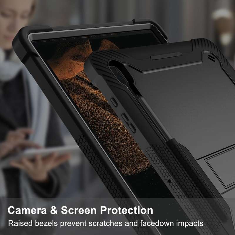 For Samsung Galaxy Tab S8 Ultra Silicone + PC Shockproof Protective Tablet Case(Black)