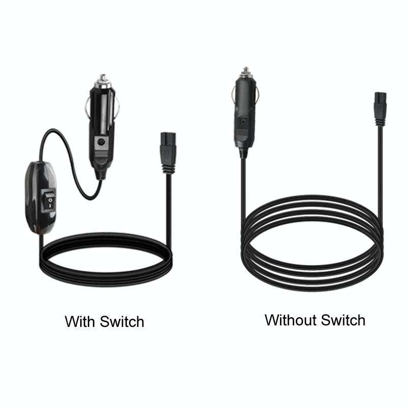 12V/24V Car Refrigerator Cable B Suffix Cigarette Lighter Plug Power Cord, Length: 3m With Switch