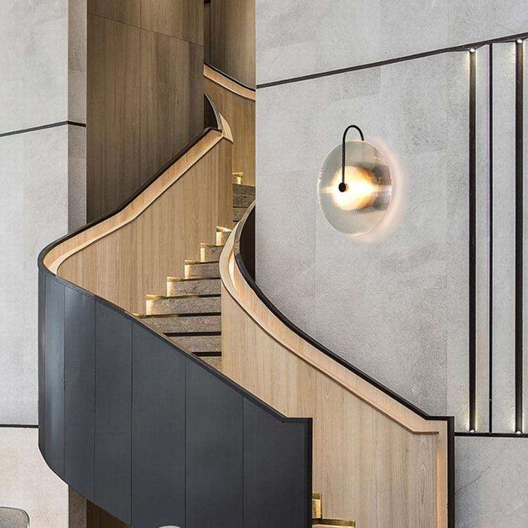 LED Glass Wall Light Corridor Light Three-color light(Black)