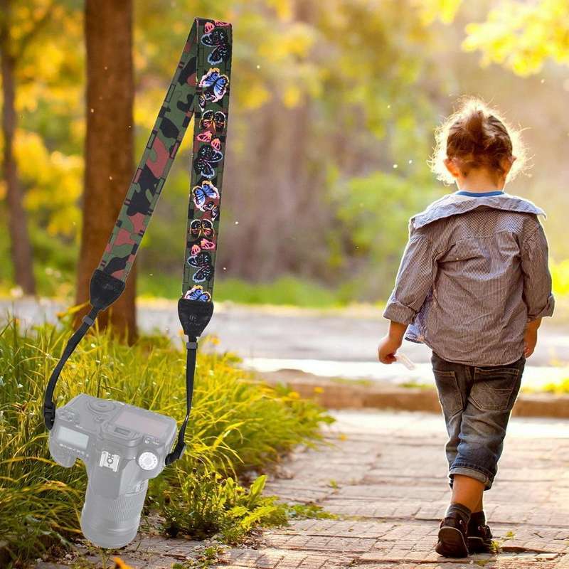 PULUZ Retro Ethnic Style Multi-color Series Butterflies Shoulder Neck Strap Camera Strap for SLR ...
