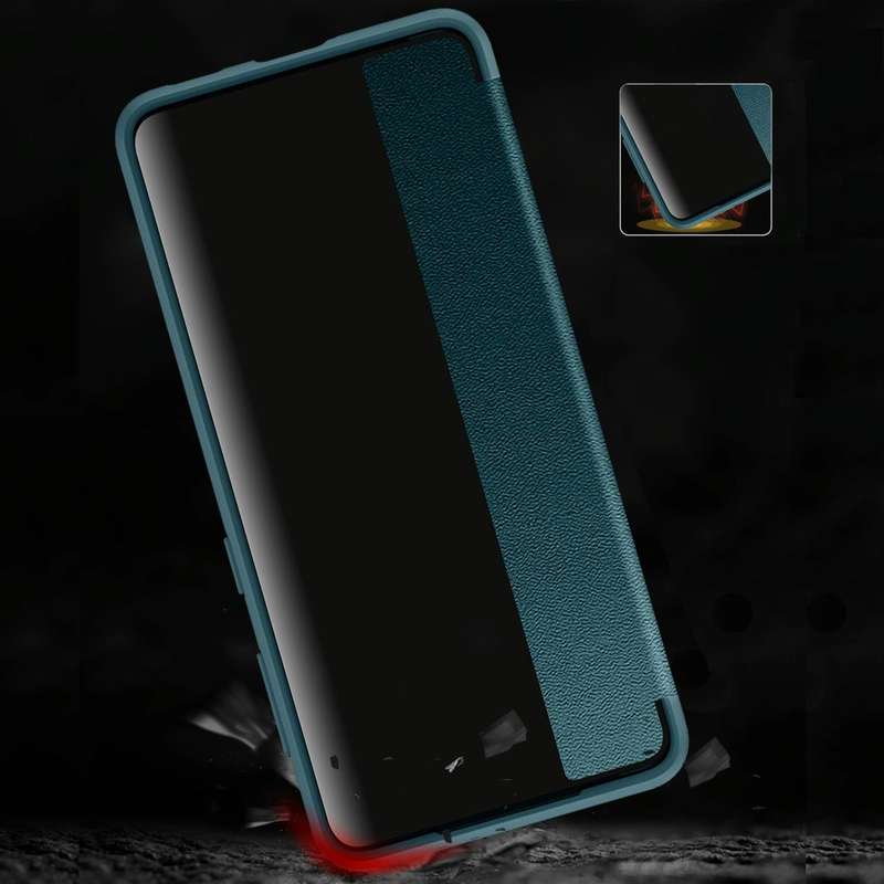 For Samsung Galaxy S21 5G Magnetic Side Window View Shockproof Horizontal Flip Leather Case(Black)