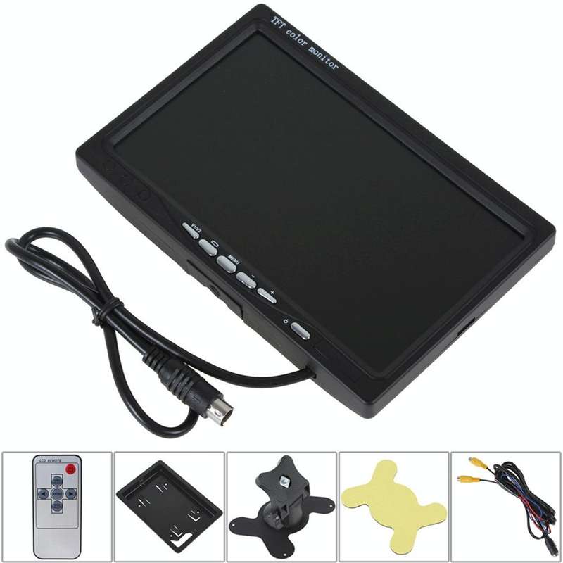PZ-607-2 Wireless Vehicle Truck Dual Backup Camera and Monitor Infrared Night Vision Rear View Ca...