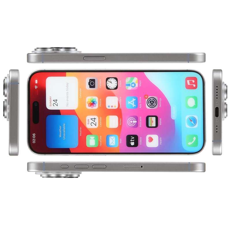 For iPhone 15 Pro Color Screen Non-Working Fake Dummy Display Model (Natural Titanium)