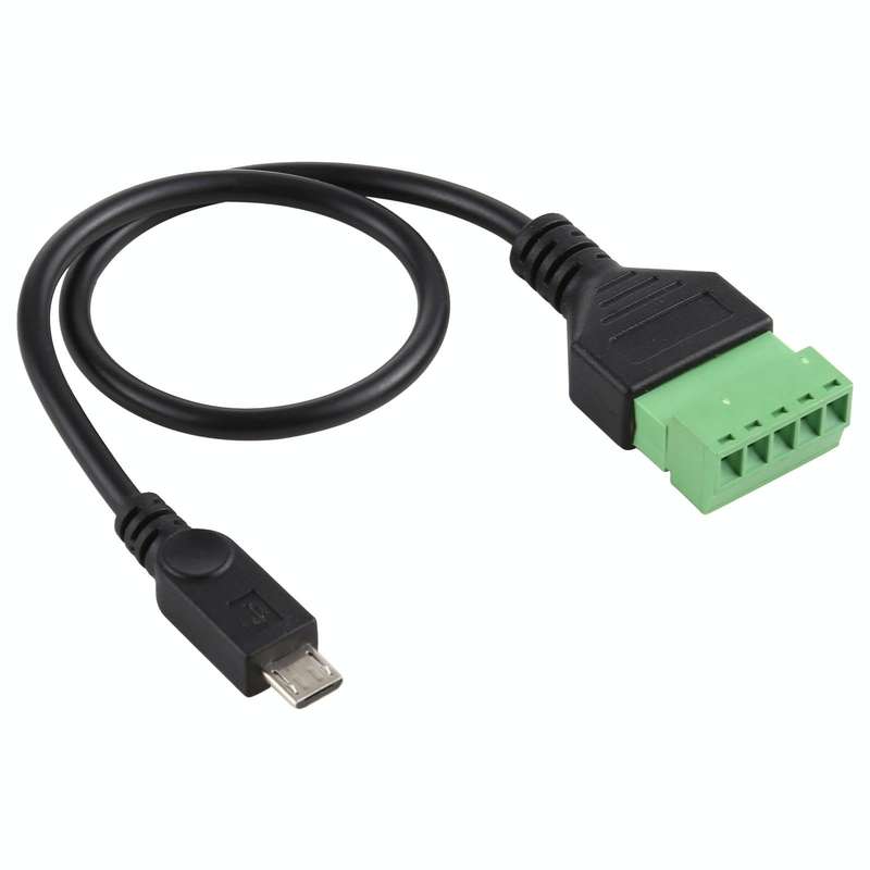 Micro USB Male to 5 Pin Pluggable Terminals Solder-free USB Connector Solderless Connection Adapt...