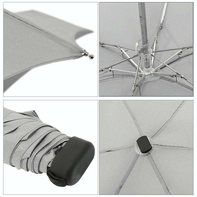 Mini Capsule Pocket Umbrella Windproof Foldable Travel Compact Umbrella(Gray)