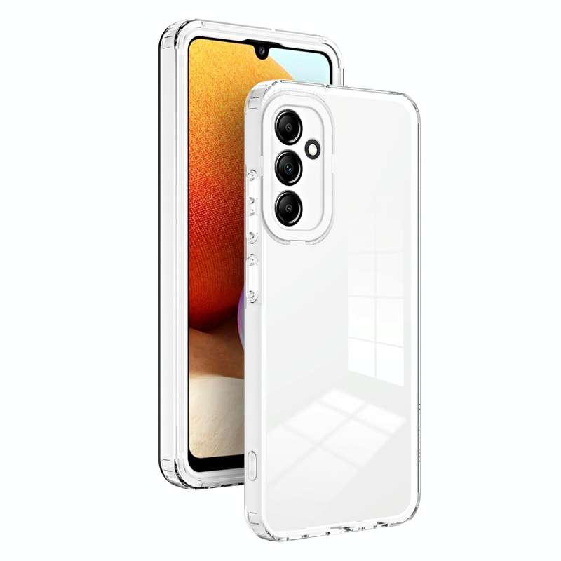 For Samsung Galaxy A24 4G 3 in 1 Clear TPU Color PC Frame Phone Case(White)