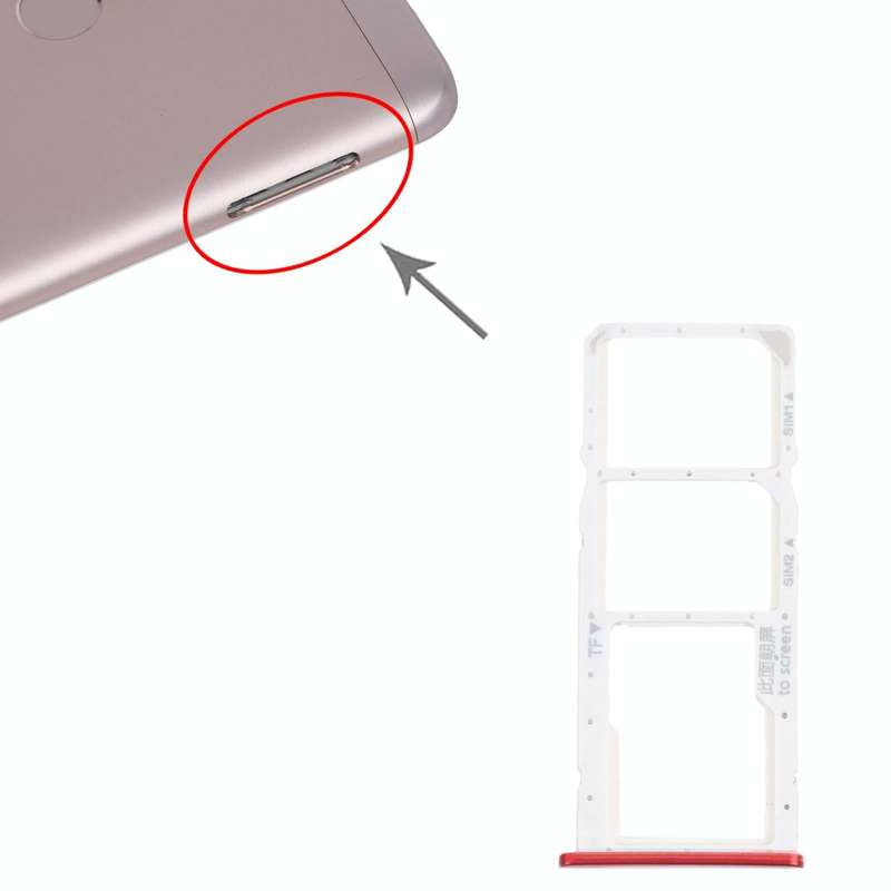 SIM Card Tray + SIM Card Tray + Micro SD Card Tray for Honor 7C (Red)