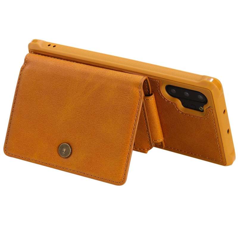 For Galaxy Note 10 Plus Buckle Zipper Shockproof Protective Case with Holder & Card Slots & Walle...