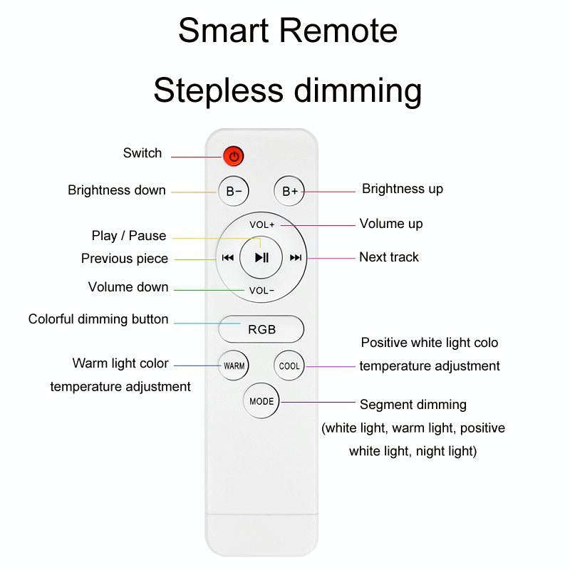 Remote Control Bluetooth LED Ceiling Lamp RGB Music Rhythm Color Changing Lamp, Dimensions: 26cm