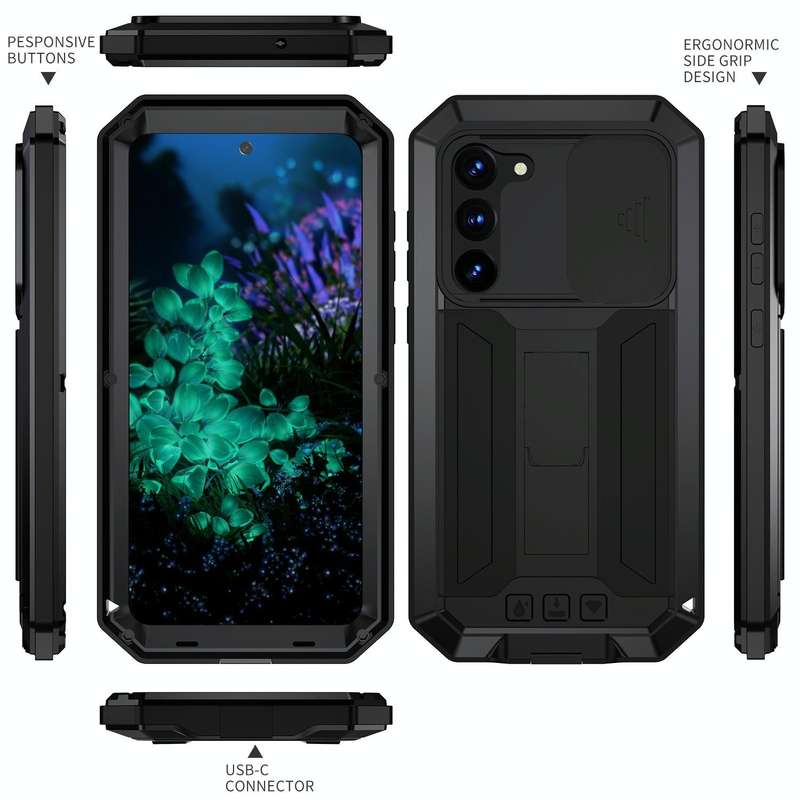 For Samsung Galaxy S23+ 5G R-JUST Sliding Camera Design Life Waterproof Dustproof Shockproof Phon...