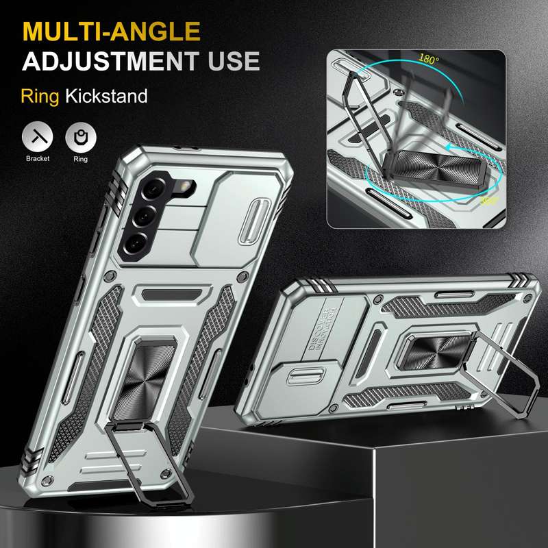 For Samsung Galaxy S21 5G Armor PC + TPU Camera Shield Phone Case(Grey)