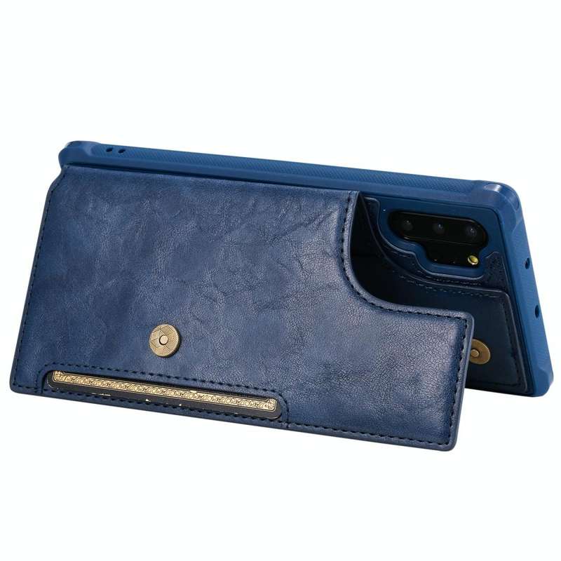 For Galaxy Note 10 Plus Buckle Zipper Shockproof Protective Case with Holder & Card Slots & Walle...