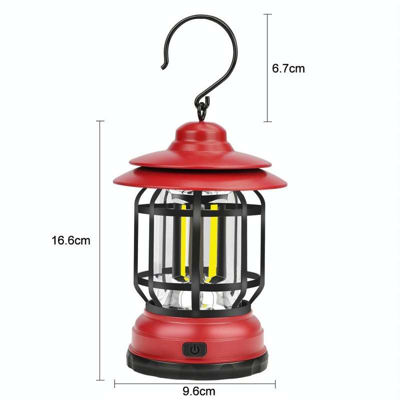 Portable Retro Hanging Lamp Lantern Camping Tent Light, Type:USB Charging(Black)
