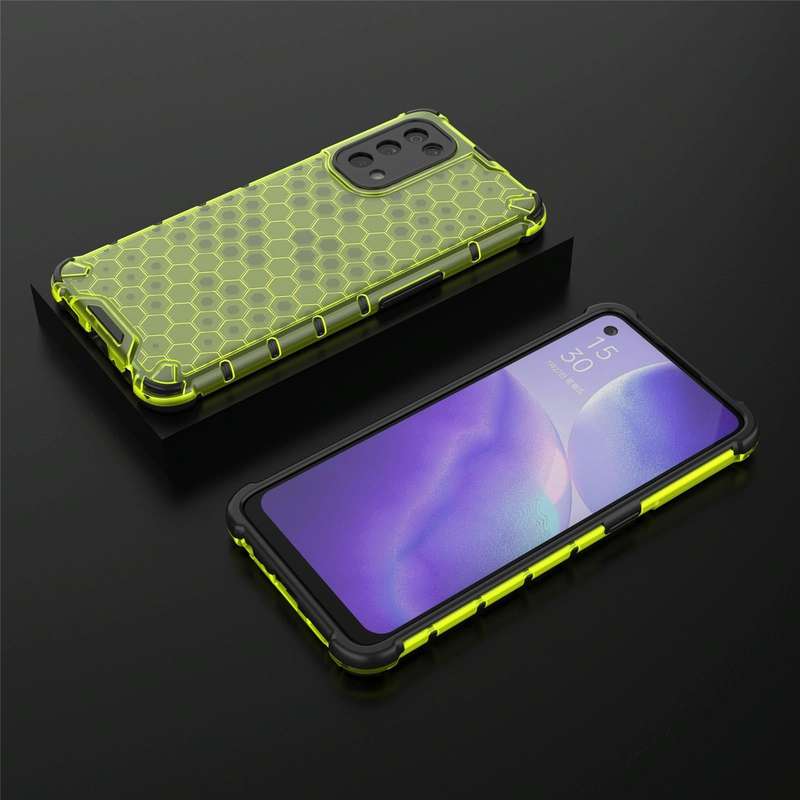 For Oppo Reno5 5G Shockproof Honeycomb PC + TPU Case(Green)