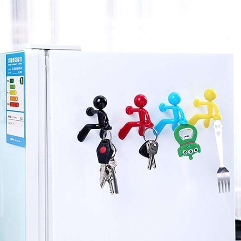2 PCS Cute Humanoid Strong Magnet Key Hanger Multifunctional Magnetic Refrigerator Magnet, Random...
