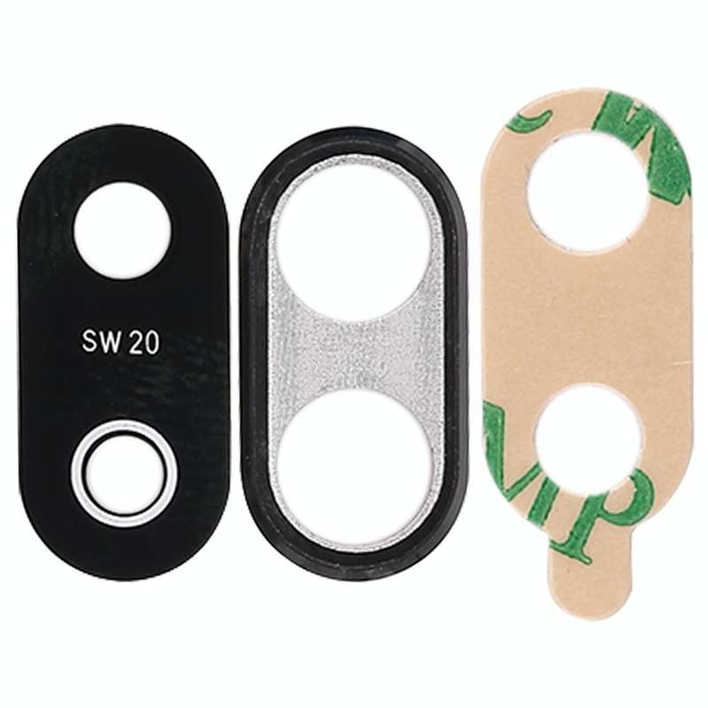 For Huawei P20 Lite 10pcs Back Camera Bezel with Lens Cover & Adhesive (Black)