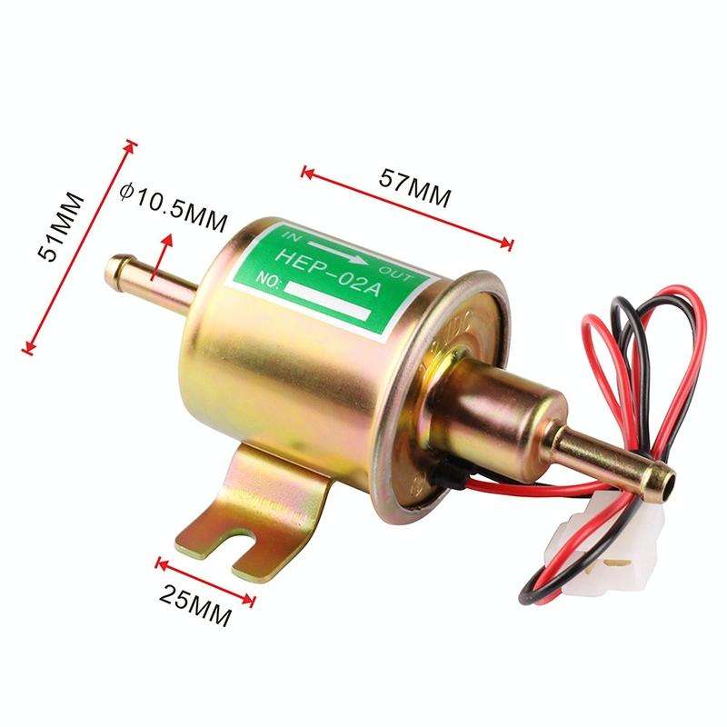HEP-02A Universal Car 24V Fuel Pump Inline Low Pressure Electric Fuel Pump (Silver)