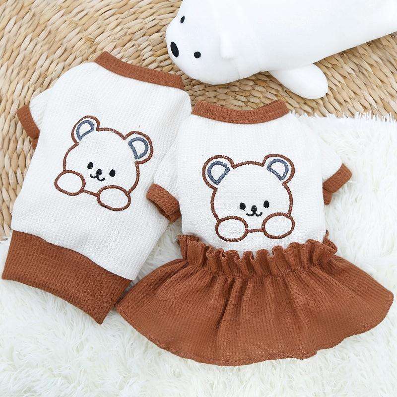 Pet Couple Bottoming Shirt Cat Dog Clothes, Size: M(T-shirt)