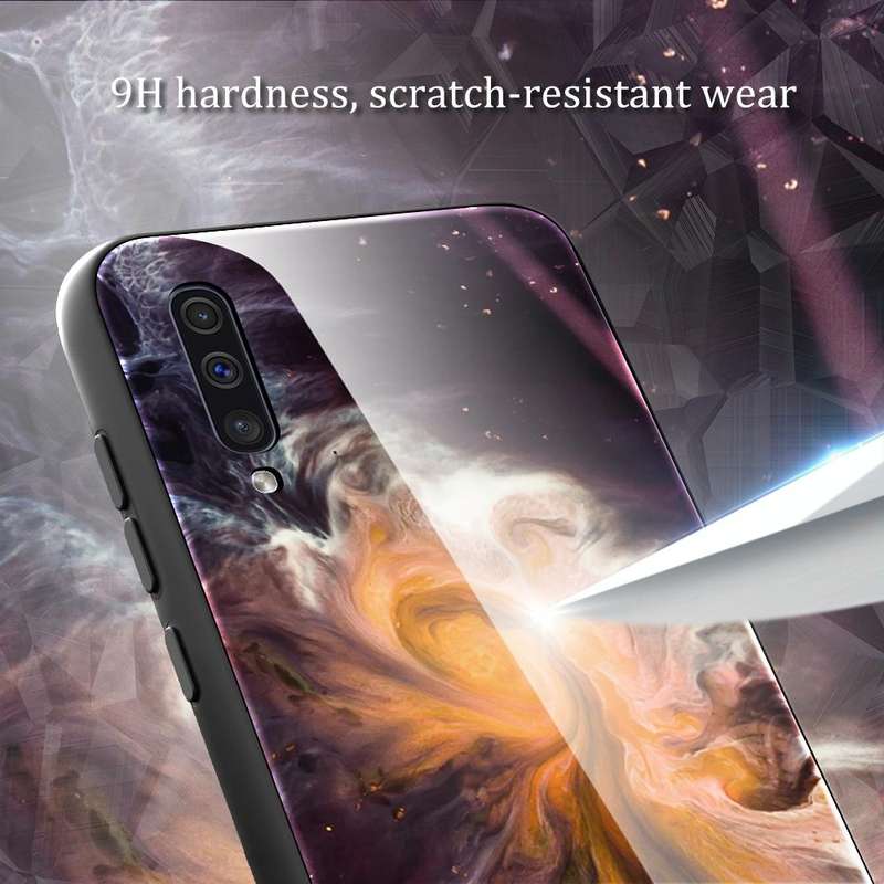 For Samsung Galaxy A50 / A50s / A30s Marble Pattern Glass Protective Case(DL06)