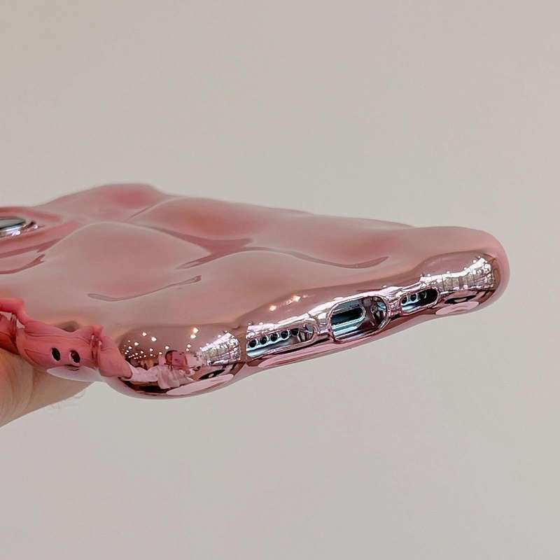 For iPhone 15 Pro Wave Bubbles TPU Phone Case(Painted Pink)