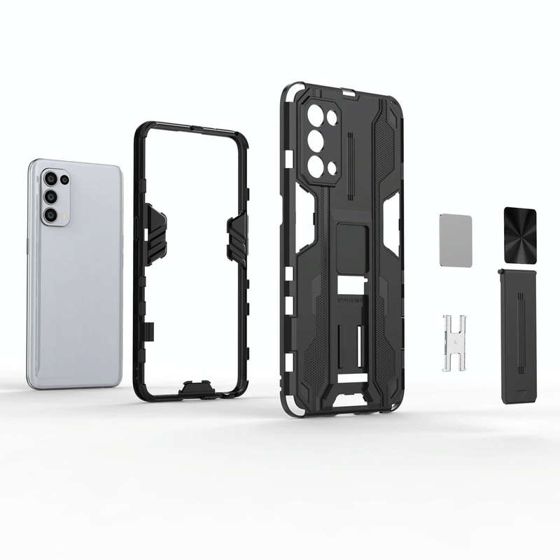 For OPPO Reno5 5G / 4G Supersonic PC + TPU Shock-proof Protective Case with Holder(Black)