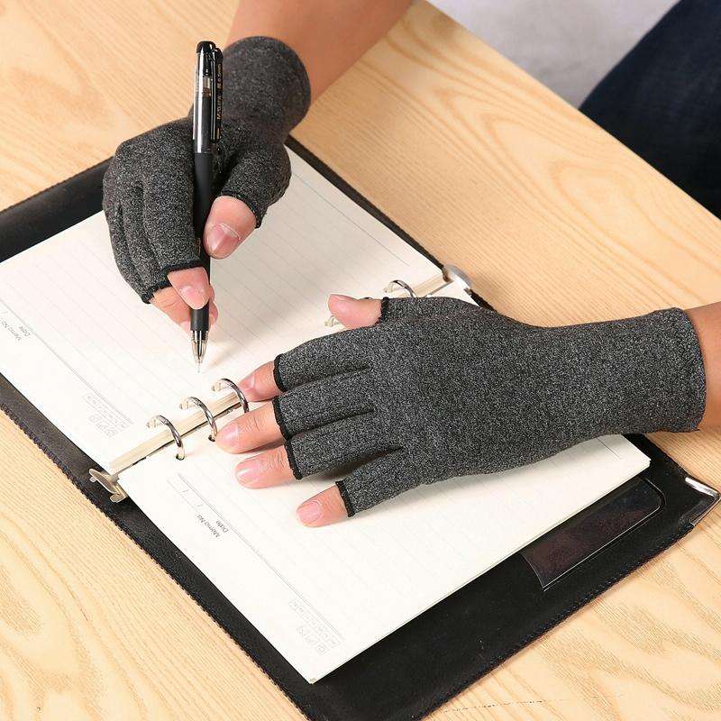 Hemp Gray Dispensing A Pair Sports Breathable Health Care Half Finger Gloves Rehabilitation Train...