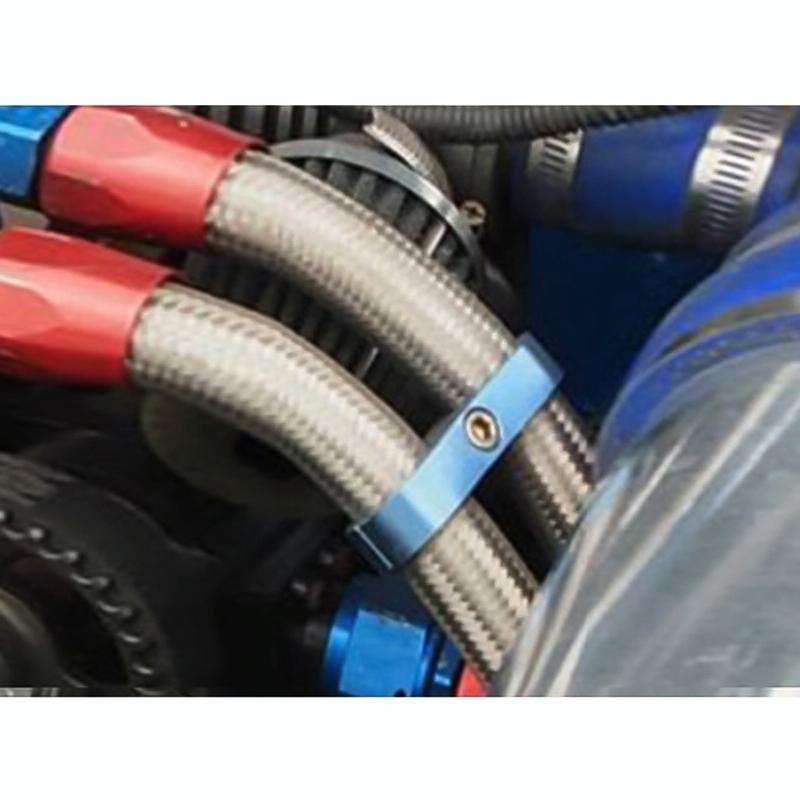 AN12 Automotive 2-hole High Pressure Tubing Fixing Clip Car Tubing Clamp Aluminum Alloy Clip Tubi...