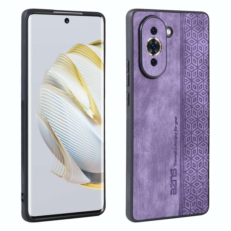 For Huawei nova 10 AZNS 3D Embossed Skin Feel Phone Case(Purple)