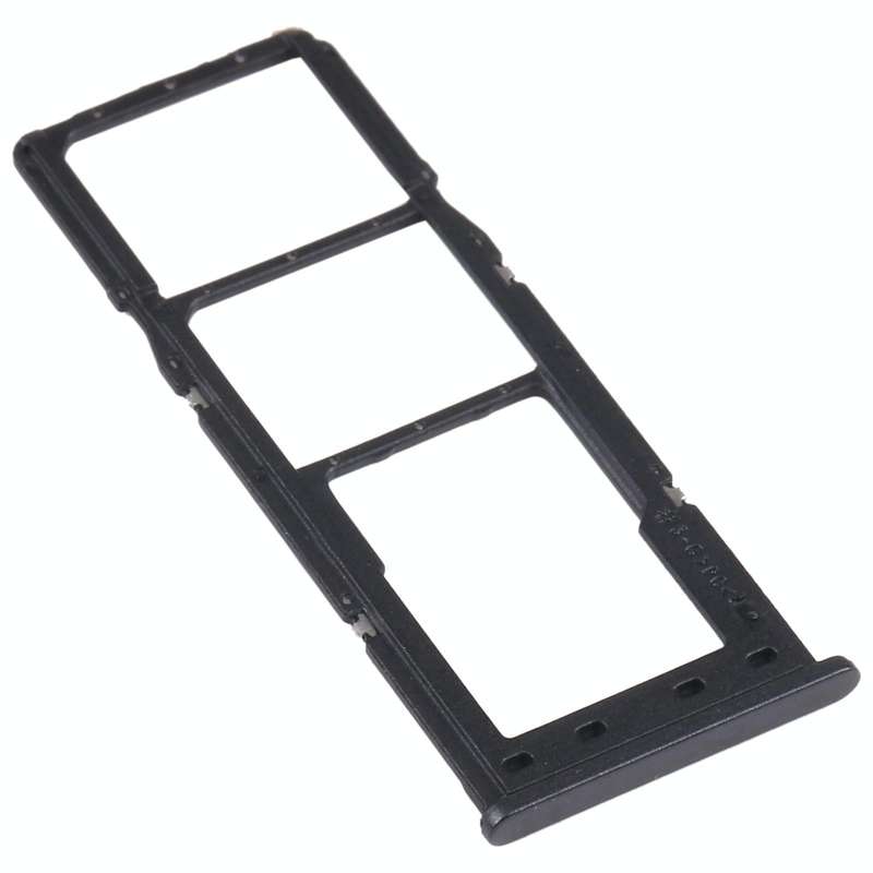 For Samsung Galaxy A12 SM-A125 SIM Card Tray + SIM Card Tray + Micro SD Card Tray (Black)