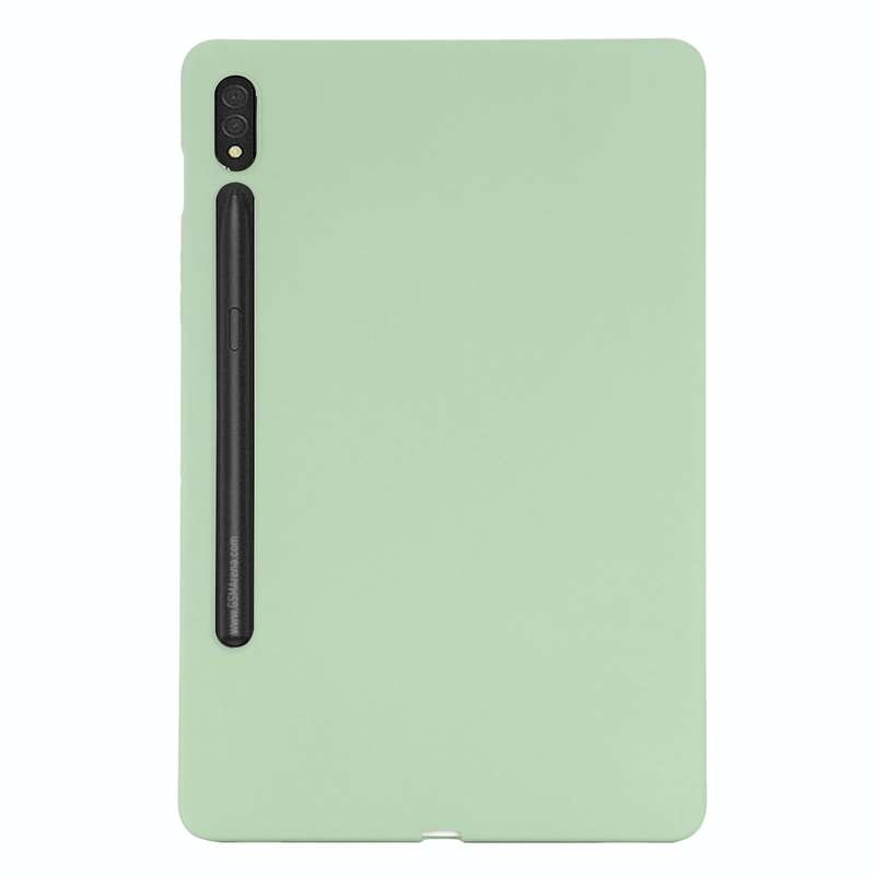 For Samsung Galaxy Tab S8 / S7 Pure Color Liquid Silicone Shockproof Tablet Case(Green)