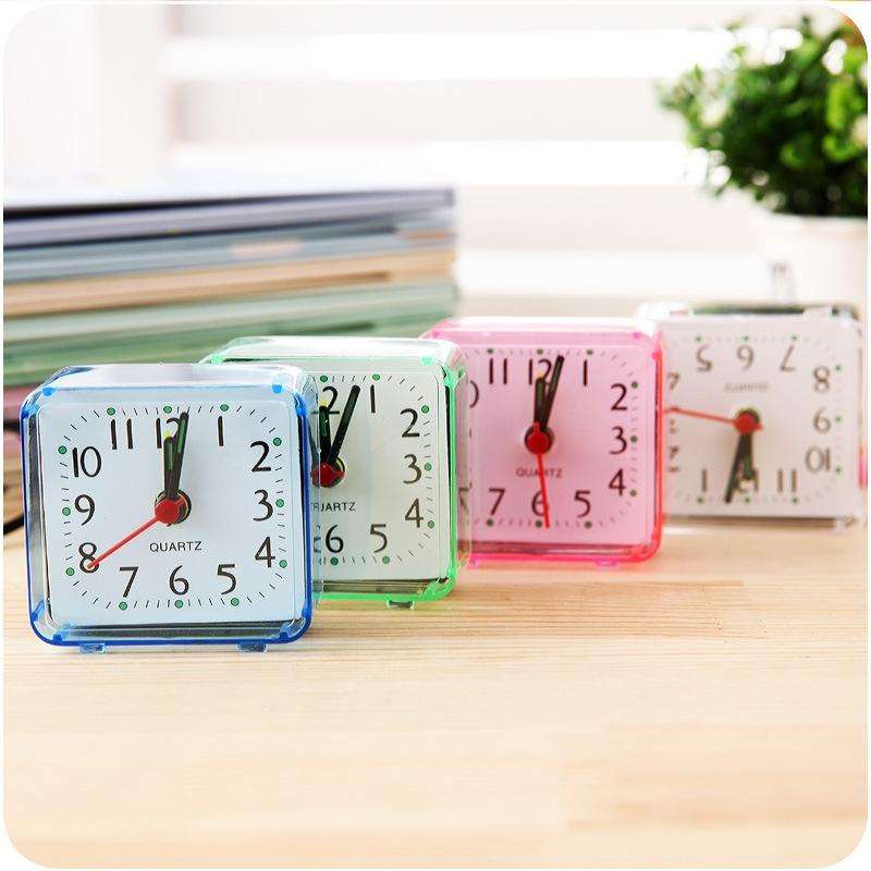 Square Alarm Clock Transparent Case Compact Digital Mini Bedroom Bedside Office Electronic Clock(...
