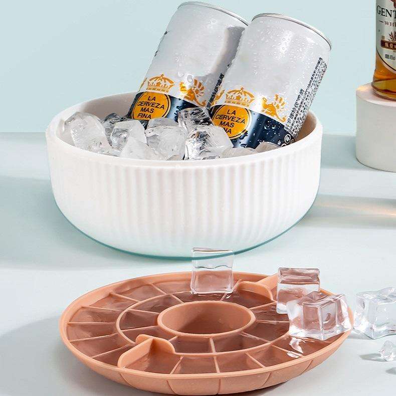 Household Ice Making Ice Storage Box Silicone Ice Tray Ice Cube Mold, Color: White 1 Layer
