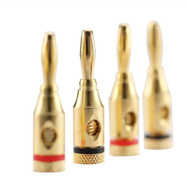 20 PCS 4mm Gold-Plated Banana Head Audio Plug Socket Speaker Cable Connector