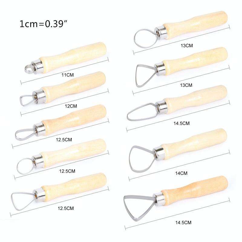 10pcs/set Art Pottery Clay Bulk Scraper Tools(Wood)