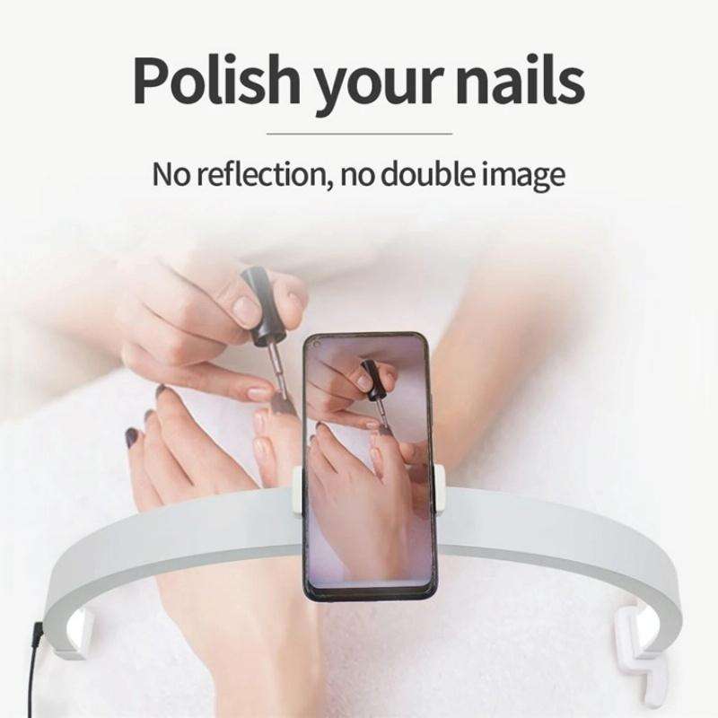 M12X Foldable LED Half Moon Lamp Touch Control Nail Art Lamp, Length: 56cm(AU Plug)