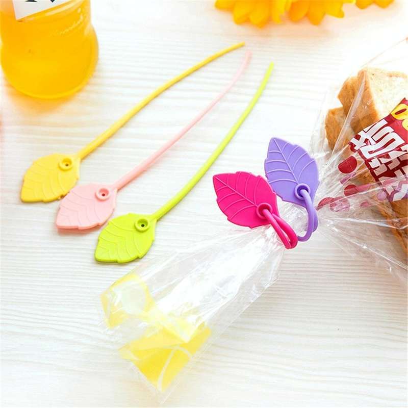 20 PCS Environmental Protection Silicone Plastic Bag Sealing Clip Food Bag Bundle Cable Tie, Rand...