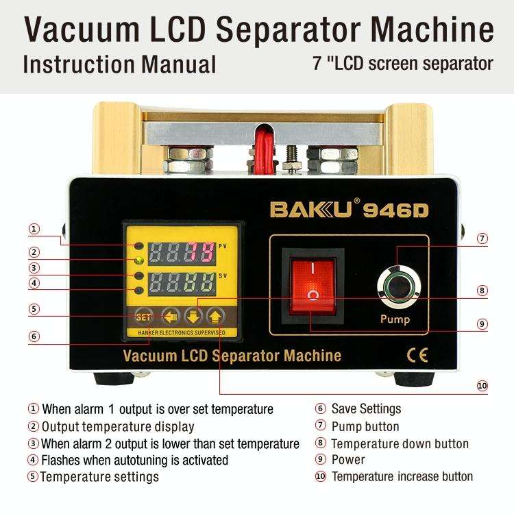 BAKU BK-946D 200W Vacuum LCD Touch Panel Separator Machine, AC 220V
