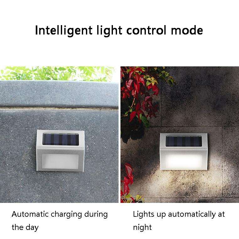 6 LED Solar Stainless Steel Stair Ladder Lamp Wall Light(White Light)