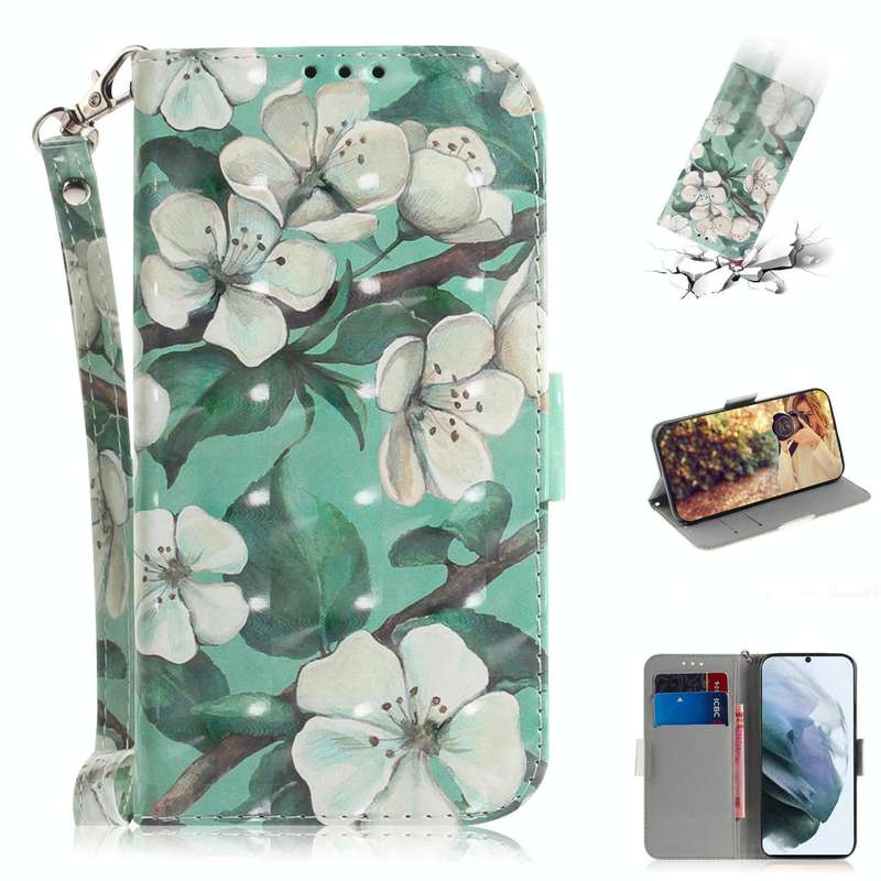 For Samsung Galaxy S21 FE 3D Colored Drawing Horizontal Flip Leather Case with Holder & Card Slot...