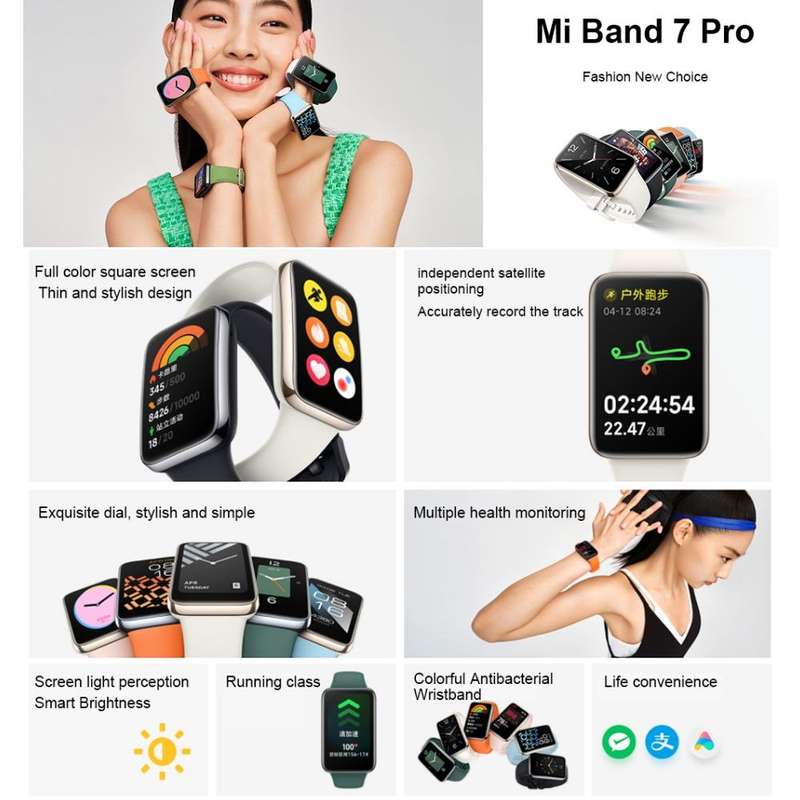 Original Xiaomi Mi Band 7 Pro Smart Watch, 1.64 inch AMOLED Screen, Support Blood Oxygen Monitori...