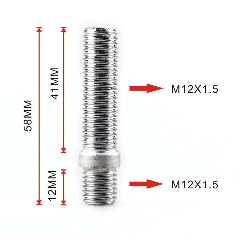 20 PCS 5.8cm Universal Car Modification Extended Wheels Stud Conversion M12x1.5 to M12x1.5 Screw ...