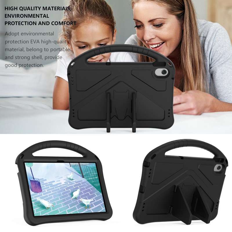 For Lenovo Tab M10 Plus 10.6 3rd Gen TB125FU 2022 EVA Shockproof Tablet Case with Holder(Black)
