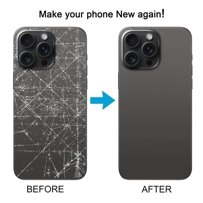 For iPhone 15 Pro Easy Replacement Big Camera Hole Glass Back Battery Cover(Black)