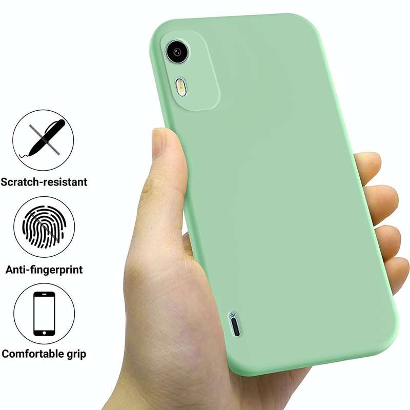 For Nokia C12 / C12 Pro / C12 Plus Pure Color Liquid Silicone Shockproof Phone Case(Green)