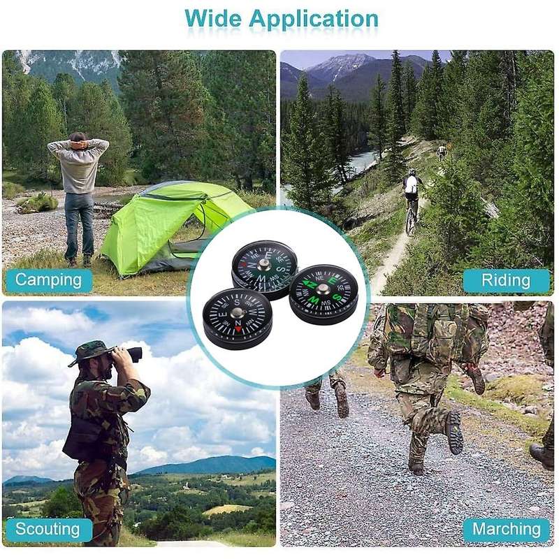 20 PCS 20mm Outdoor Sports Camping Hiking Pointer Guider Plastic Compass Hiker Navigation, Random...