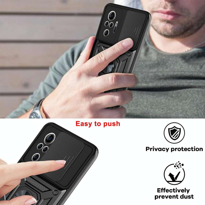 For Xiaomi Redmi Note 10 Pro Sliding Camera Cover Design TPU+PC Protective Case(Dark Green)