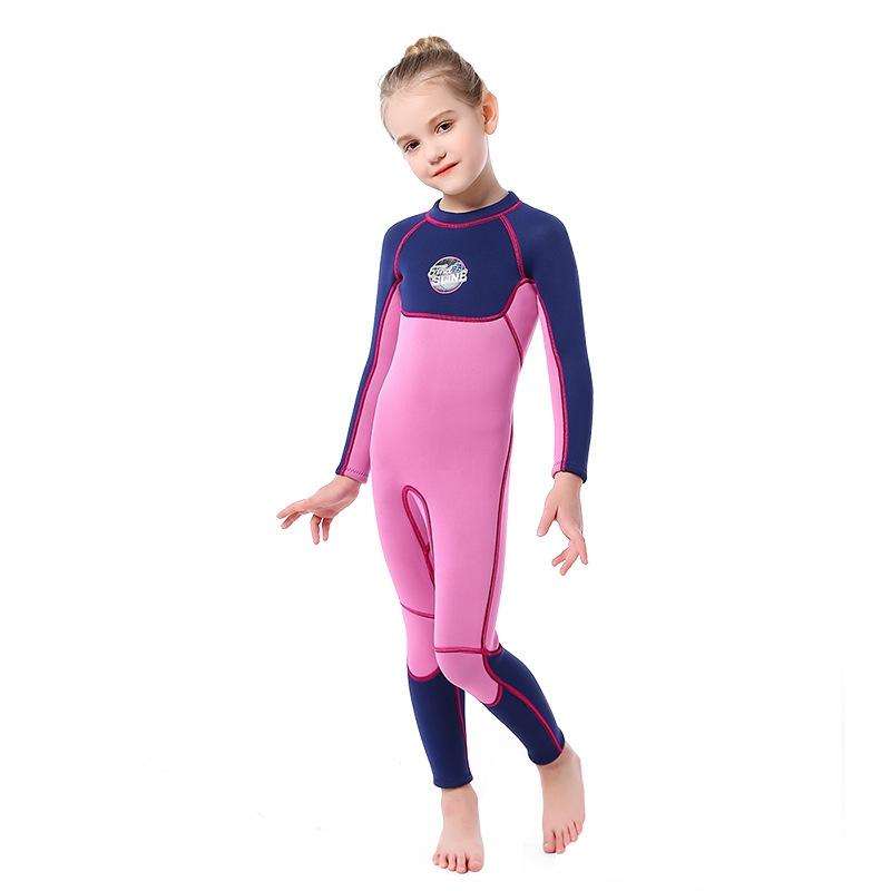 SLINX 1902 Long Sleeve Warm Kids Sun Protection Wetsuit, Size: M(Twilight)